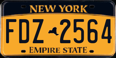 NY license plate FDZ2564