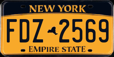 NY license plate FDZ2569