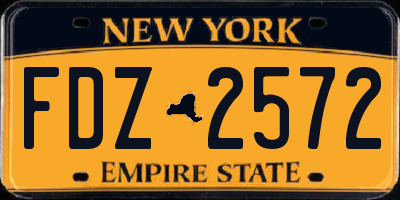 NY license plate FDZ2572
