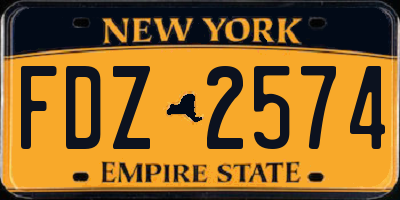 NY license plate FDZ2574
