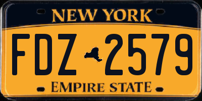NY license plate FDZ2579