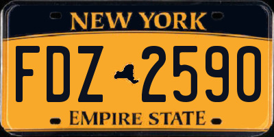 NY license plate FDZ2590