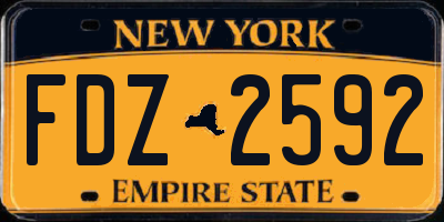 NY license plate FDZ2592