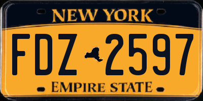 NY license plate FDZ2597