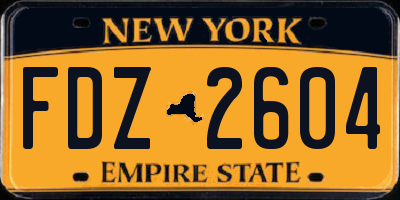 NY license plate FDZ2604