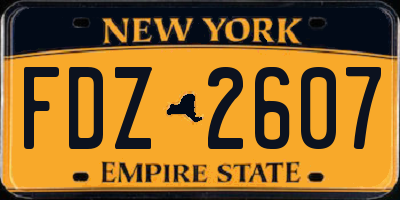 NY license plate FDZ2607
