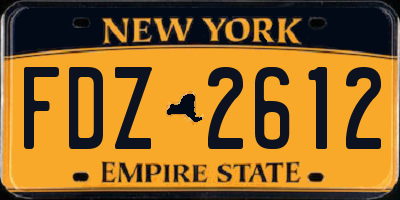 NY license plate FDZ2612