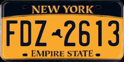 NY license plate FDZ2613