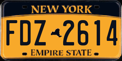 NY license plate FDZ2614