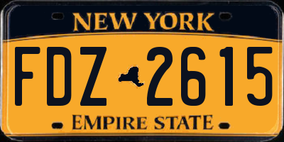 NY license plate FDZ2615