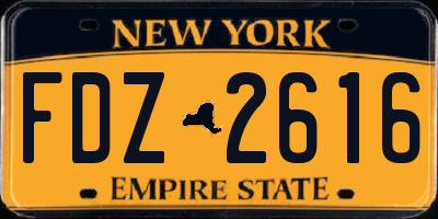 NY license plate FDZ2616