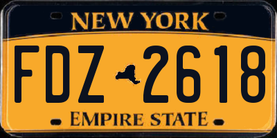 NY license plate FDZ2618