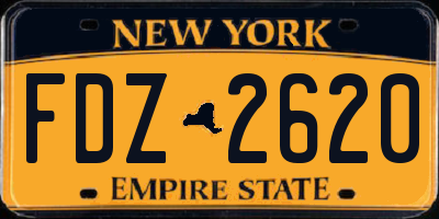 NY license plate FDZ2620