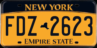 NY license plate FDZ2623
