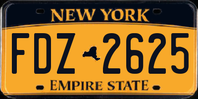 NY license plate FDZ2625