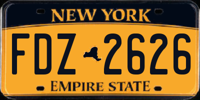 NY license plate FDZ2626