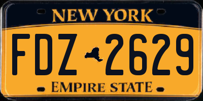 NY license plate FDZ2629