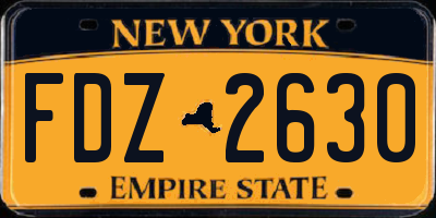 NY license plate FDZ2630