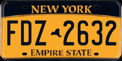 NY license plate FDZ2632