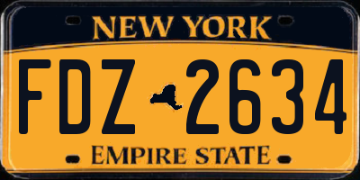 NY license plate FDZ2634