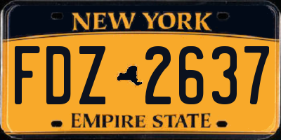 NY license plate FDZ2637