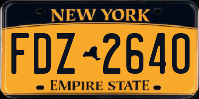 NY license plate FDZ2640
