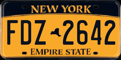 NY license plate FDZ2642