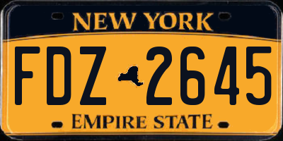 NY license plate FDZ2645