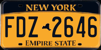 NY license plate FDZ2646
