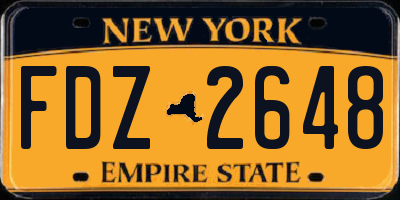 NY license plate FDZ2648
