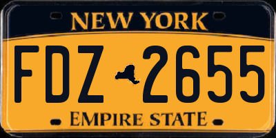 NY license plate FDZ2655
