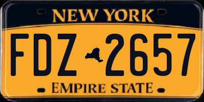 NY license plate FDZ2657