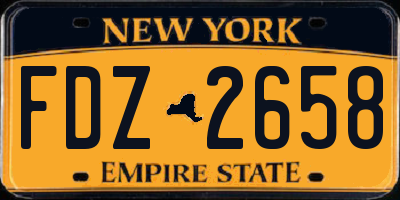 NY license plate FDZ2658