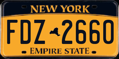 NY license plate FDZ2660