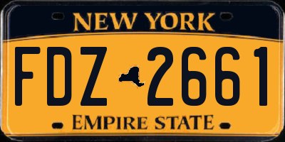 NY license plate FDZ2661