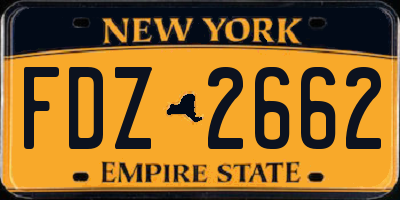 NY license plate FDZ2662