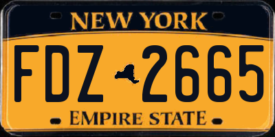 NY license plate FDZ2665