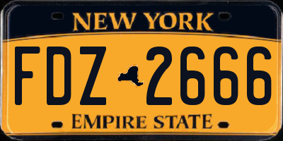 NY license plate FDZ2666