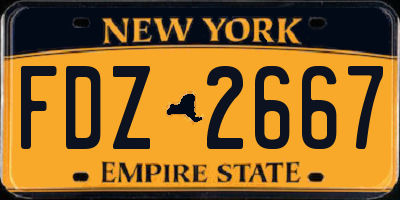 NY license plate FDZ2667