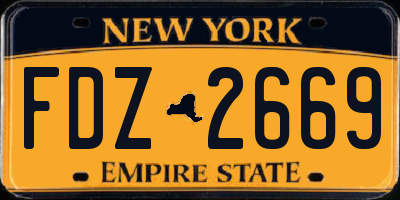 NY license plate FDZ2669