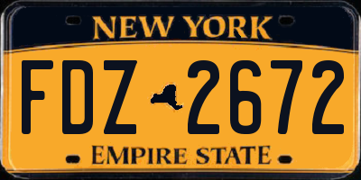 NY license plate FDZ2672