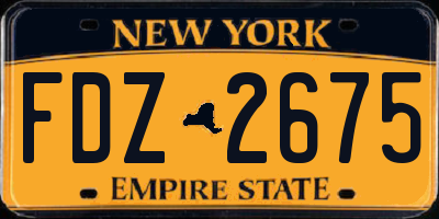 NY license plate FDZ2675