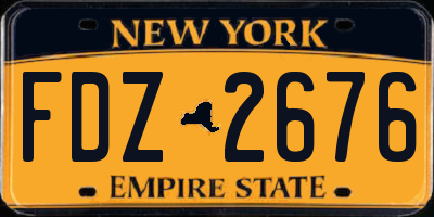 NY license plate FDZ2676