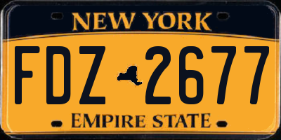 NY license plate FDZ2677