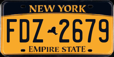 NY license plate FDZ2679