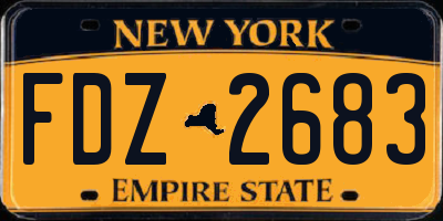 NY license plate FDZ2683