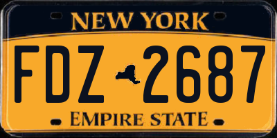 NY license plate FDZ2687