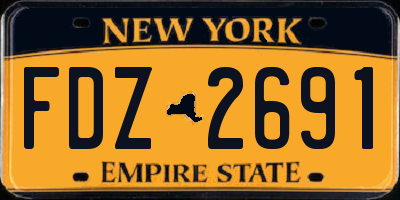 NY license plate FDZ2691