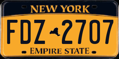 NY license plate FDZ2707