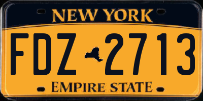 NY license plate FDZ2713